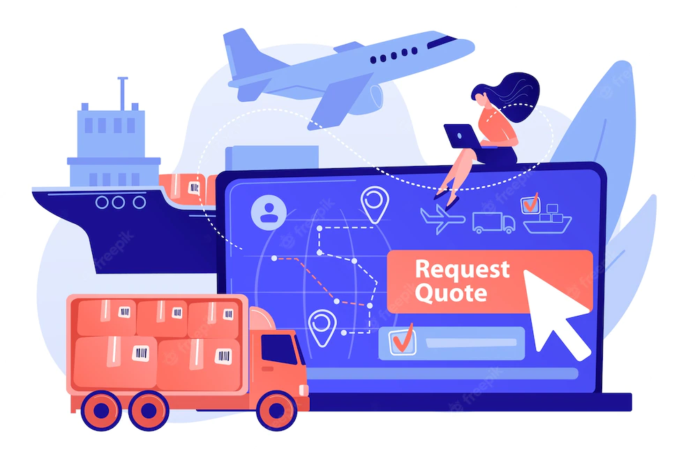 Customer Choosing Order Delivery Type Global Distribution Freight Quote Request Best Shipping Proposal Freight Cost Request Form Concept Pinkish Coral Bluevector Isolated Illustration 335657 1755