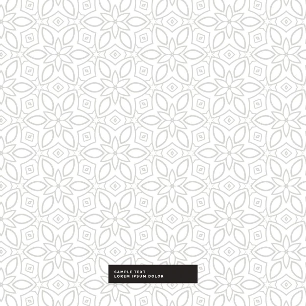 Cute Silver Floral Pattern White Background 1017 4614