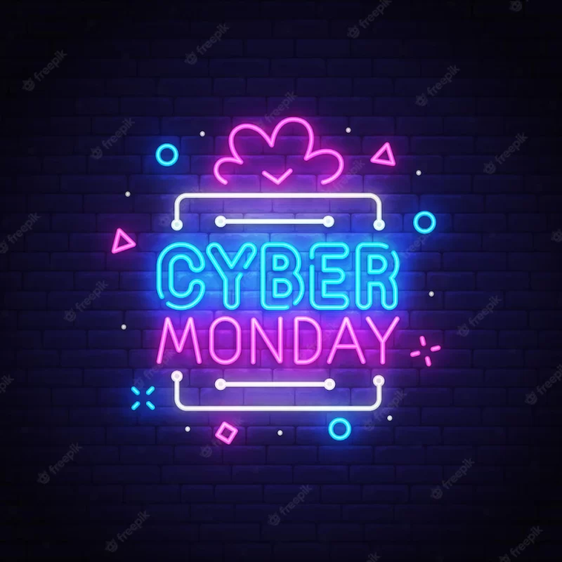 Cyber monday neon sign Free Vector