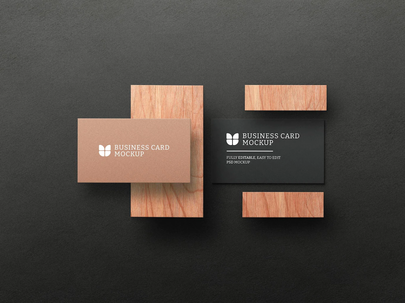 Dark Business Card With Kraft Paper Mockup 439185 281