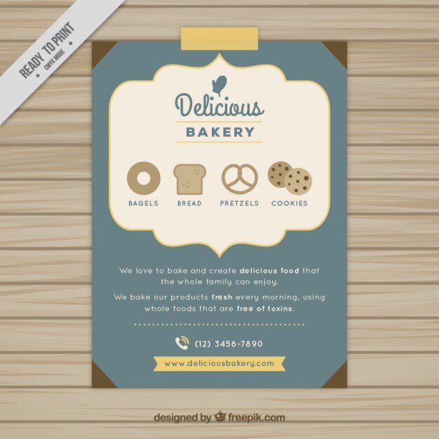 Delicious bakery brochure Free Vector