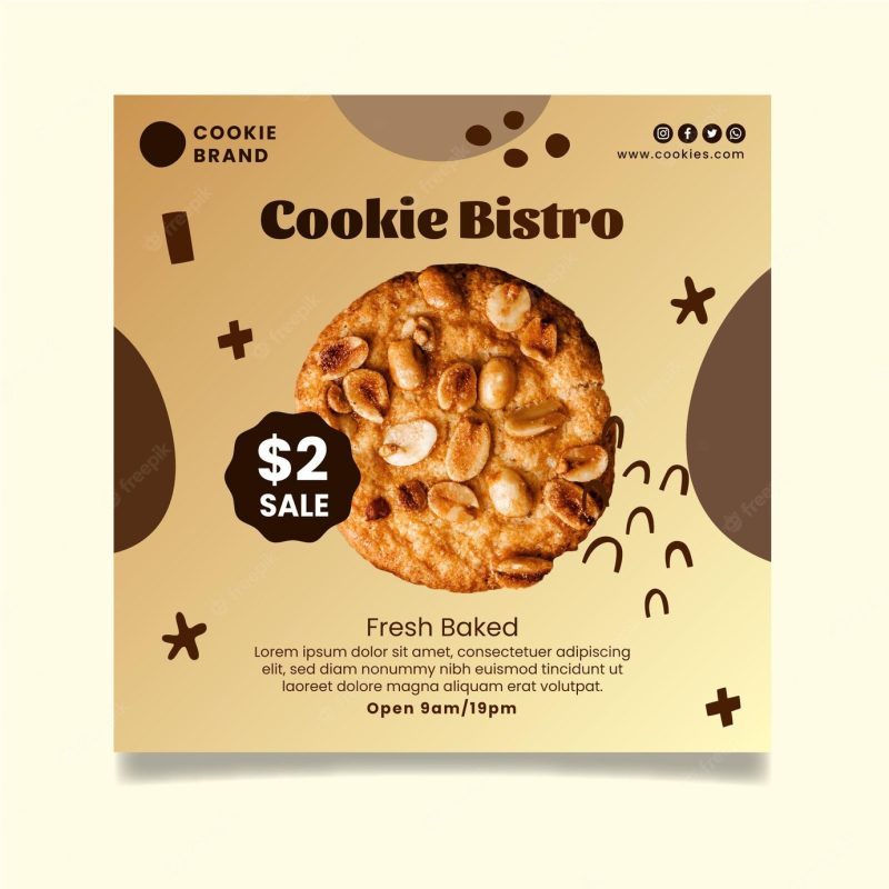 Delicious cookies flyer template Free Vector Delicious cookies flyer template Free Vector