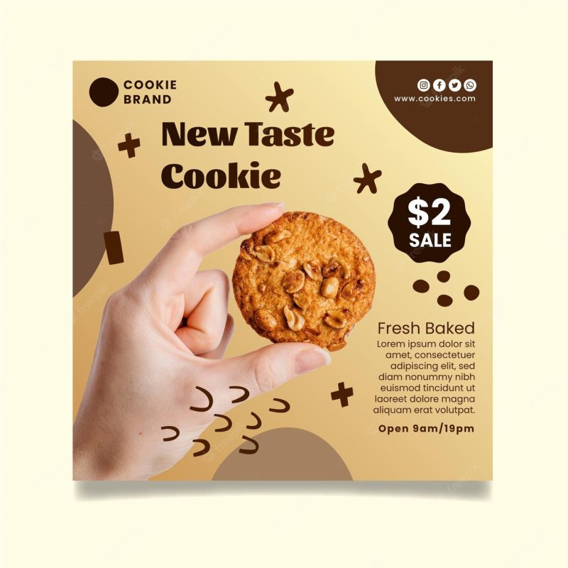 Delicious cookies flyer template Free Vector Delicious cookies flyer template Free Vector