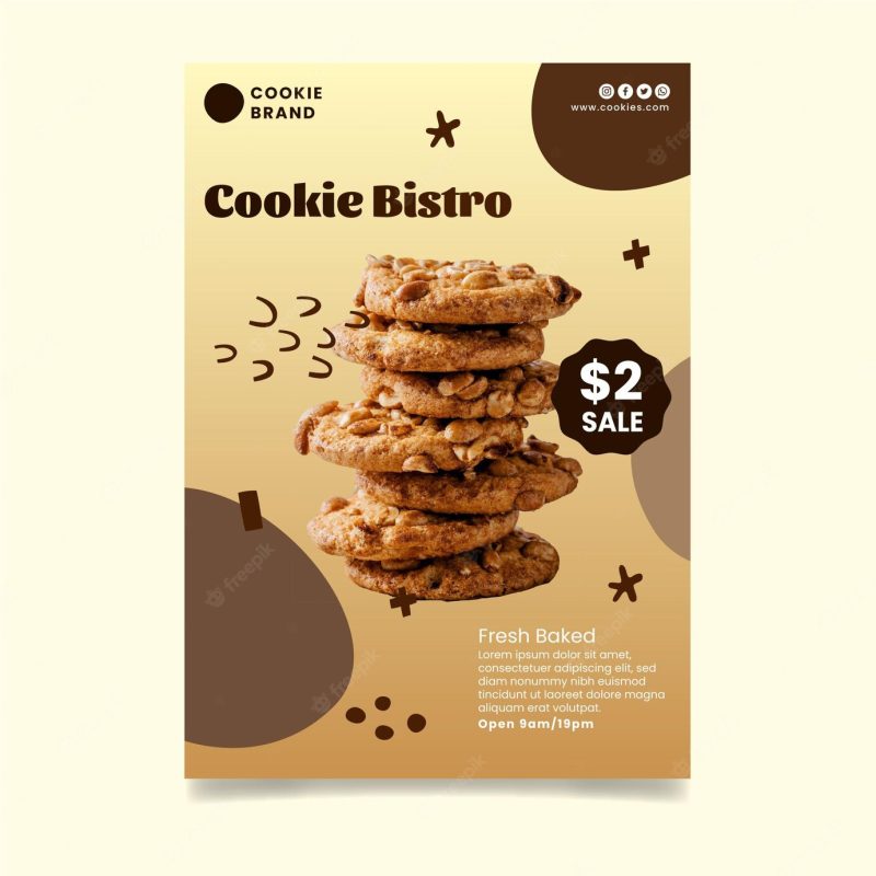 Delicious cookies flyer template Free Vector Delicious cookies flyer template Free Vector