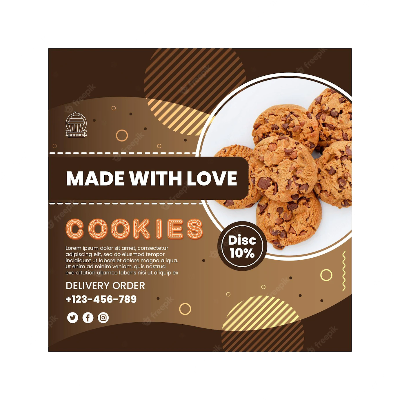 Delicious Cookies Squared Flyer Template 23 2148927098