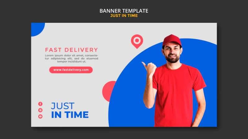 Delivery company ad banner template Free Psd