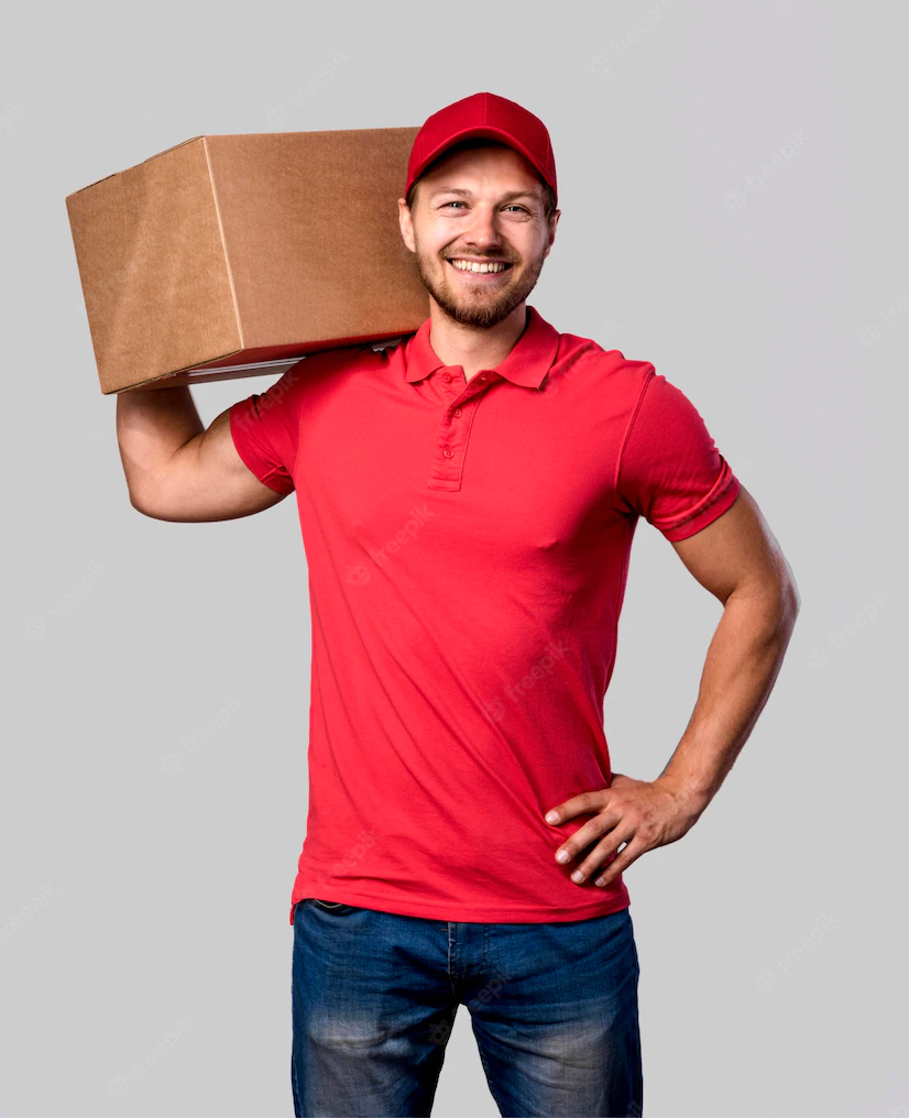 Delivery Man With Package Shoulder 23 2148590745