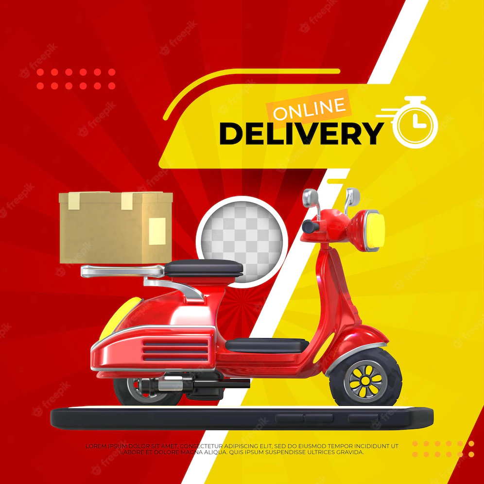 Delivery Service Banner 3d Illustration 1419 2395