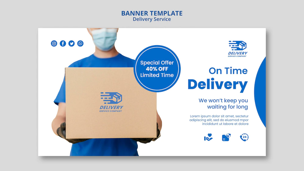 Delivery Service Horizontal Banner Template 23 2148881021