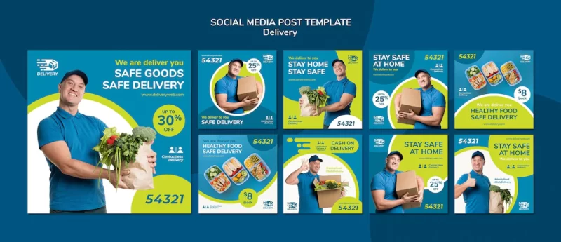 Delivery service social media post Free Psd