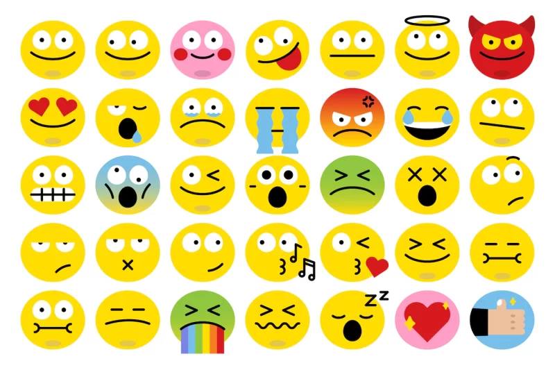 Different emoji set Free Vector