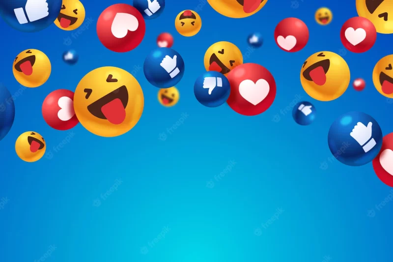 Different reactions with empty space background Free Vector