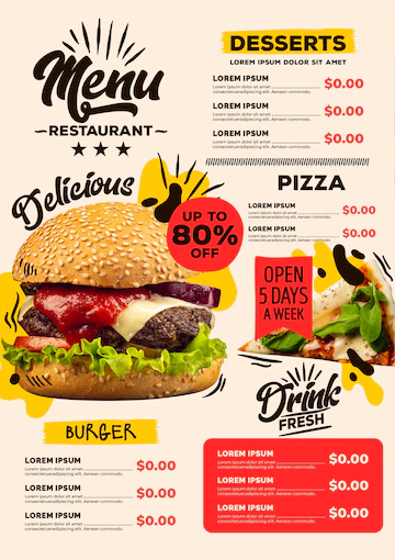 Digital Restaurant Menu Template 52683 44946