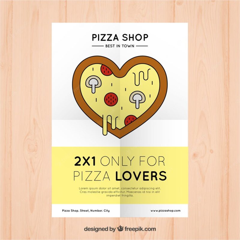 Discount brochure for pizza lovers Free Vector