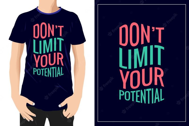 Dont limit your potential typography ready for mug tshirt label or printing premium vector Premi