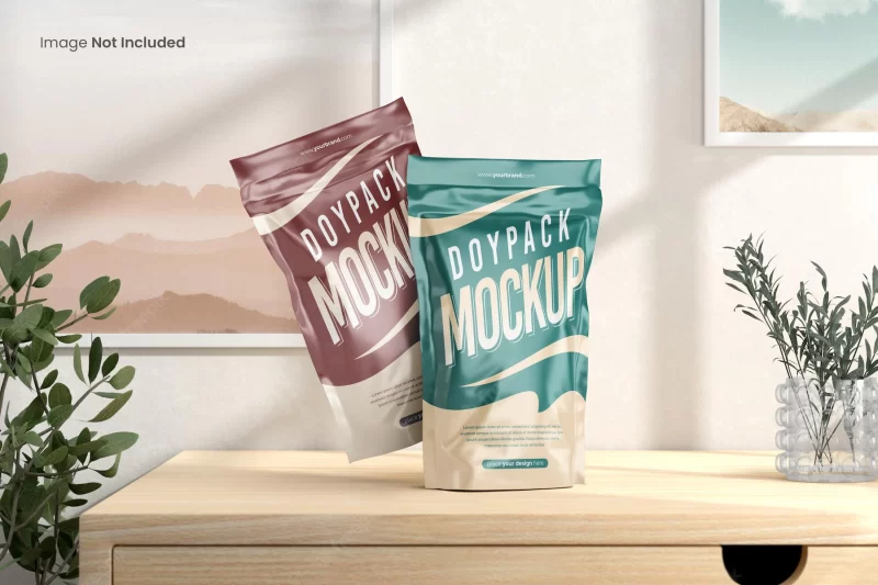 Doypack pouch food packaging mockup Free Psd template