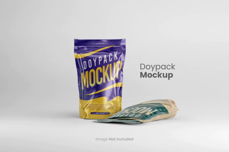 Doypack pouch food packaging mockup Free Psd template