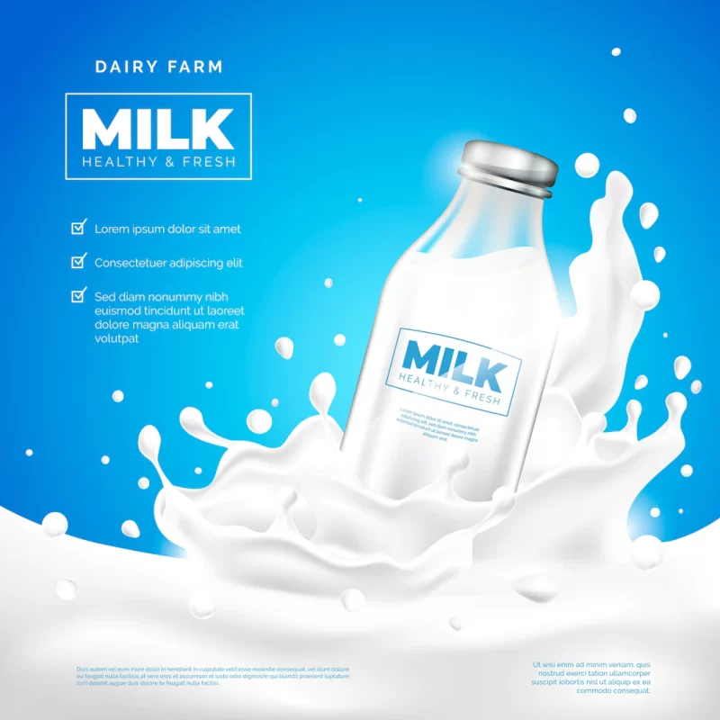 Drink ad milk company Free Vector