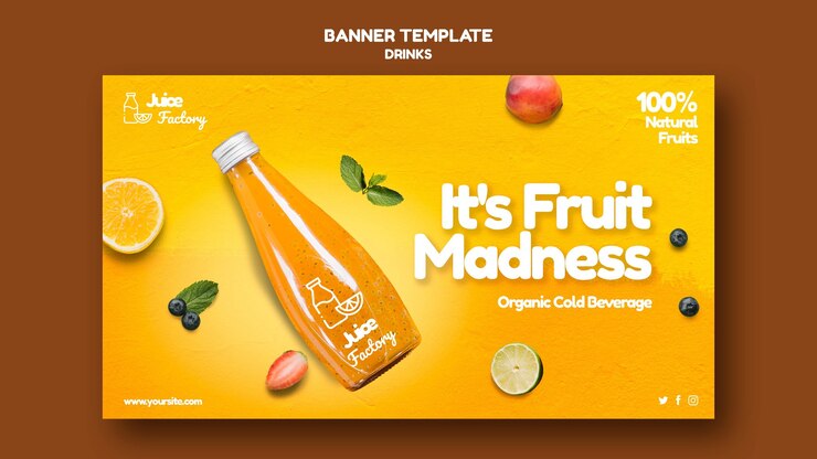 juice flyer or poster free psd