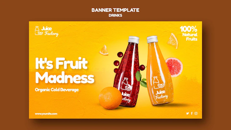 juice flyer or poster Free Psd