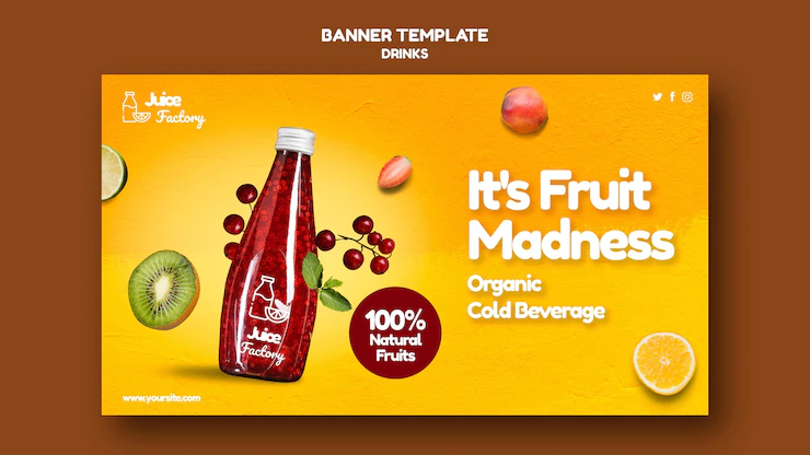 Juice flyer or poster Free Psd template