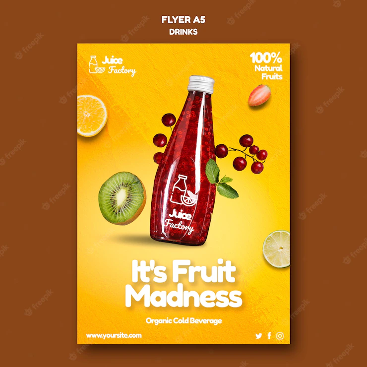 juice flyer or poster free psd