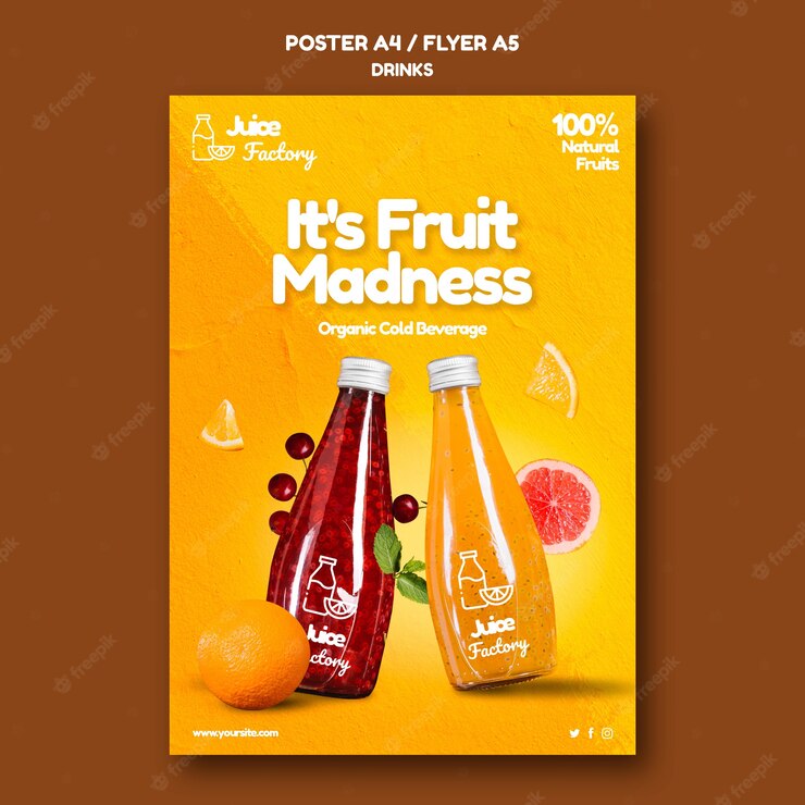 juice flyer or poster free psd