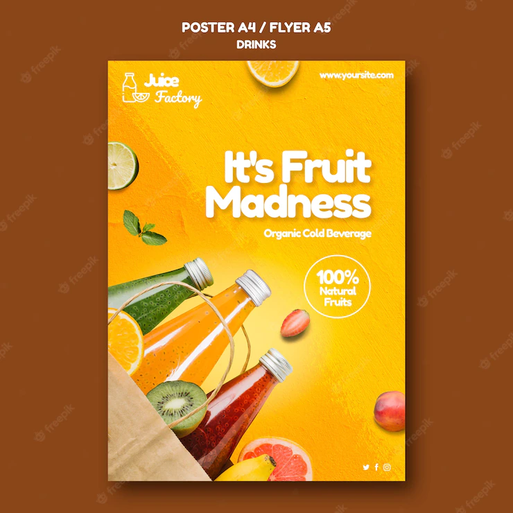 juice flyer or poster free psd