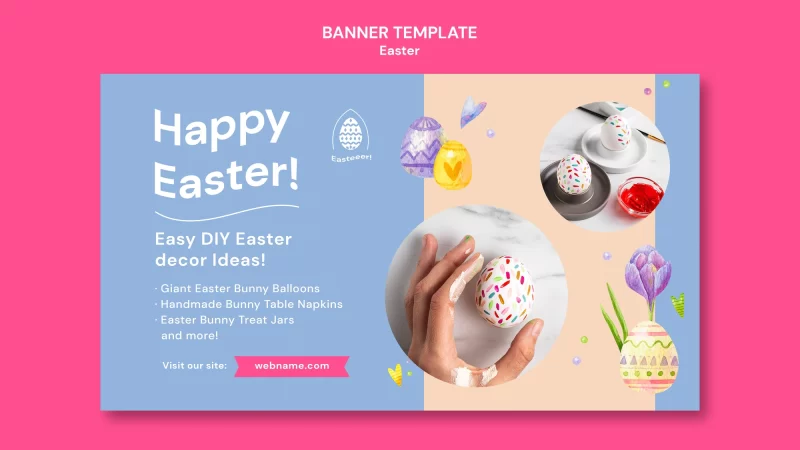 Easter celebration banner template Free PSD