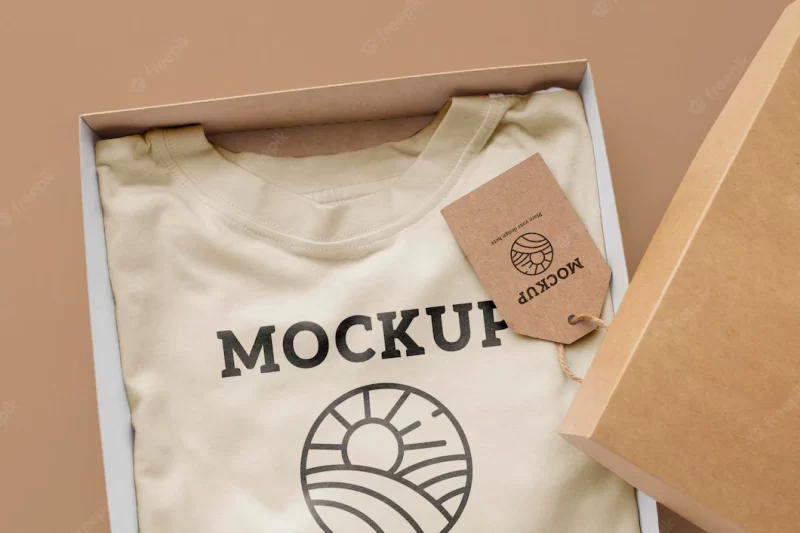 Ecological t-shirt packaging mockup Free Psd