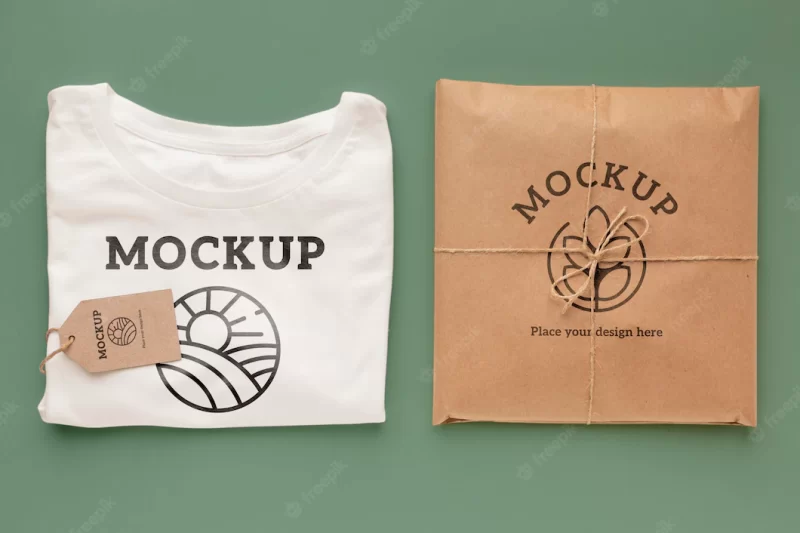 Ecological t-shirt packaging mockup Free Psd