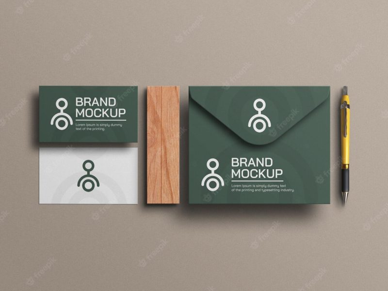 Elegant business card with envelope mockup Free Psd