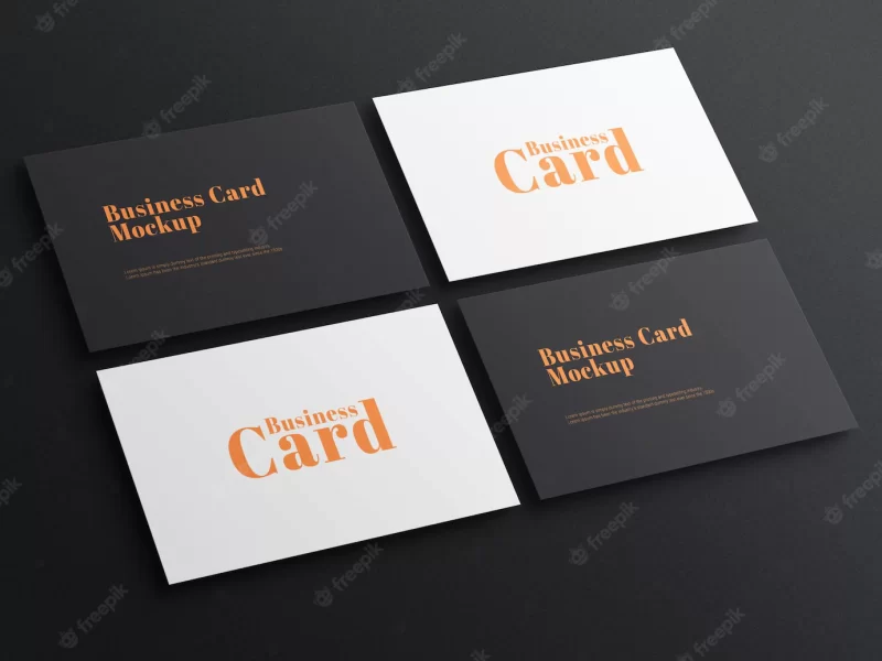 Elegant dark business card psd mockup Free Psd