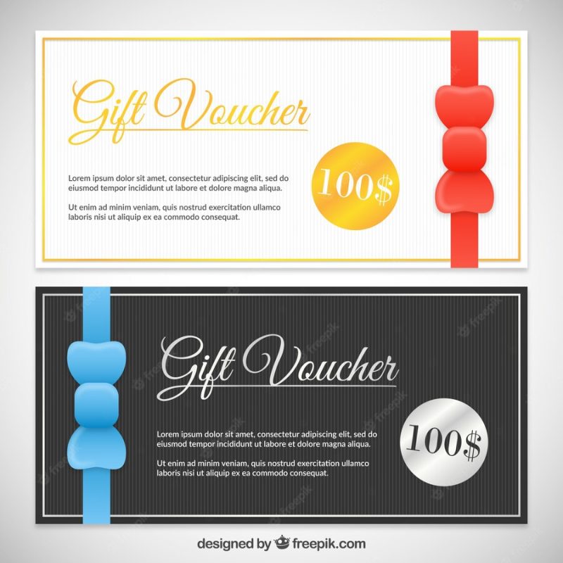 Elegant gift voucher pack Free Vector