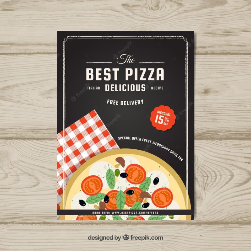 Elegant pizza brochure Free Vector