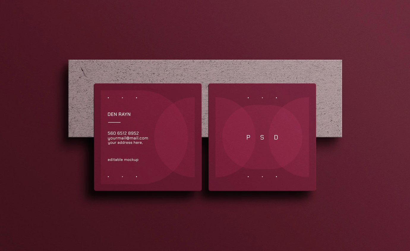 Elegant Square Business Card Mockup 439185 3208