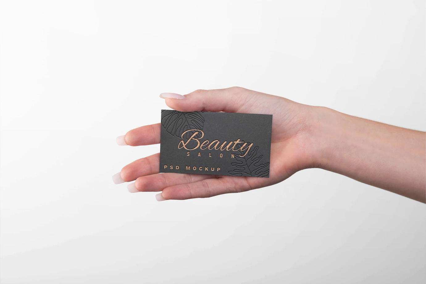 Embossed Business Card Held Hand 23 2149389909