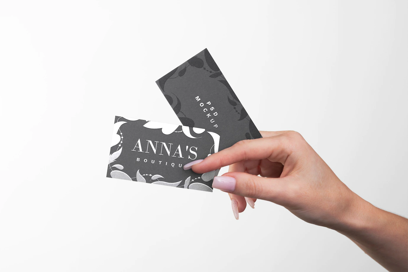 Embossed Business Card Held Hand 23 2149389914