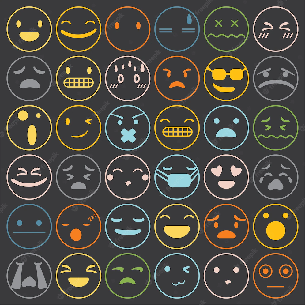 Emoji Emoticons Set Face Expression Feelings Collection 53876 6338