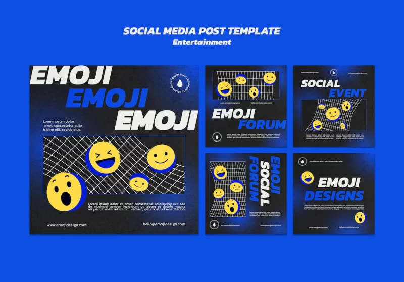 Emoji entertainment social media post Free Psd