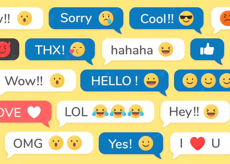 Emojis in messages Free Vector