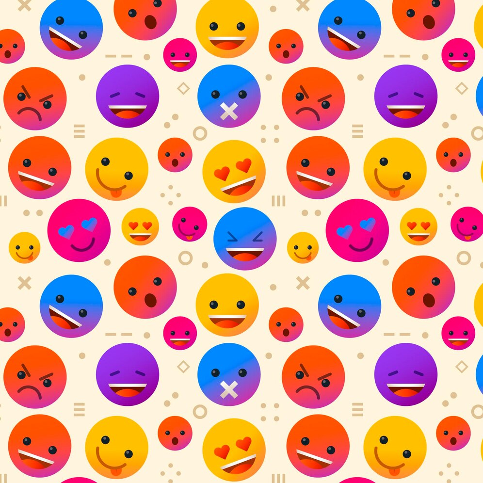 Emojis Shapes Pattern Template 23 2148683362