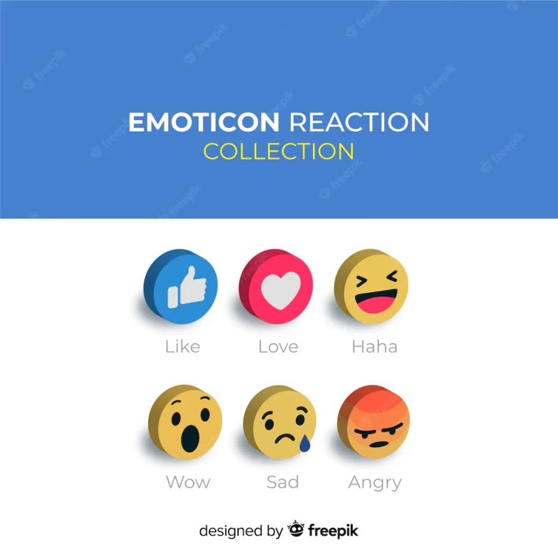 Emoticon reaction collection Free Vector