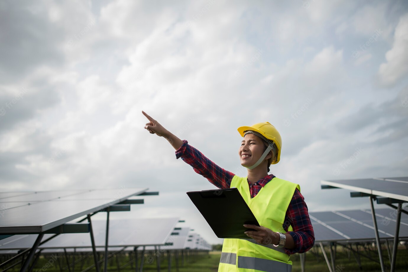 Engineer Electric Woman Checking Maintenance Solar Cells 1150 4266