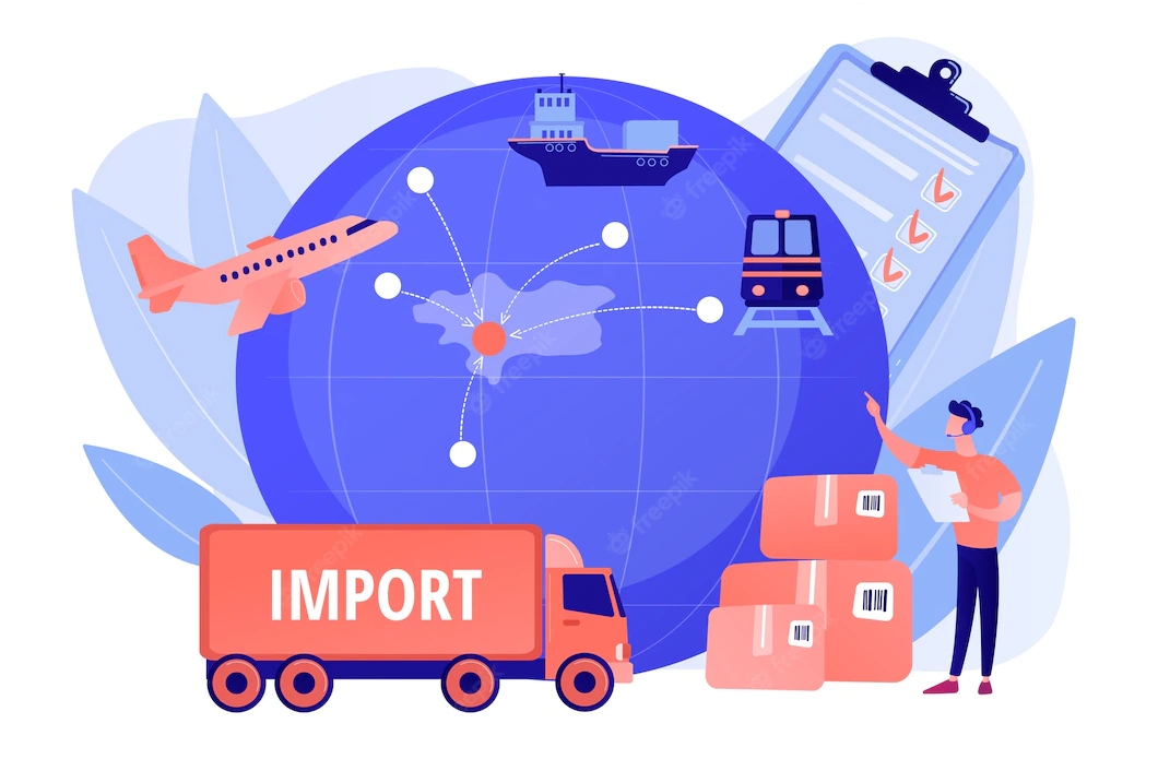 Established International Trade Routes Selling Goods Overseas Export Control Export Controlled Materials Export Licensing Services Concept Pinkish Coral Bluevector Isolated Illustration 335657 1794