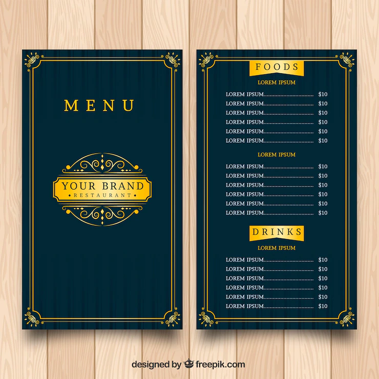 Exclusive Menu Template With Golden Frame 23 2147652713
