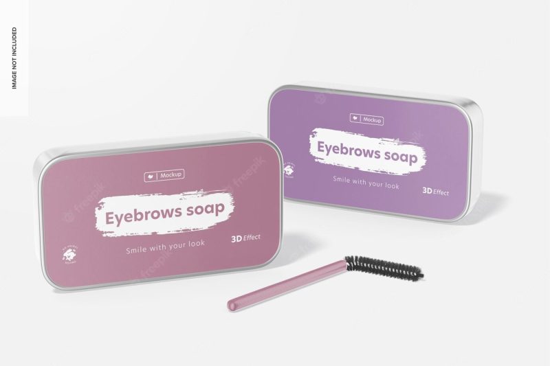 Eyebrow soaps mockup Free Psd