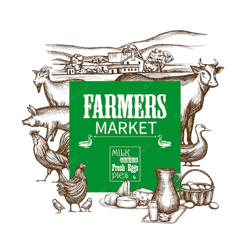 Farm market frame Free Vector