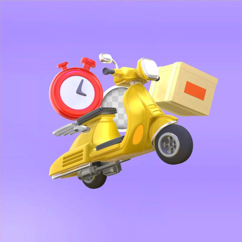 Fast delivery transport. 3d rendering Free Psd