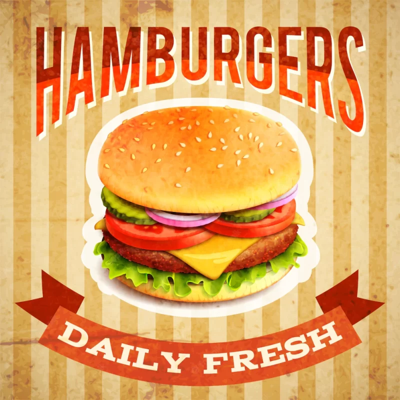 Fast food poster Free Vector